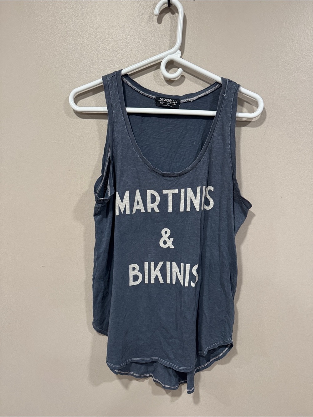 Sincerely Jules Navy Graphic 'Martinis & Bikinis' Tank Top